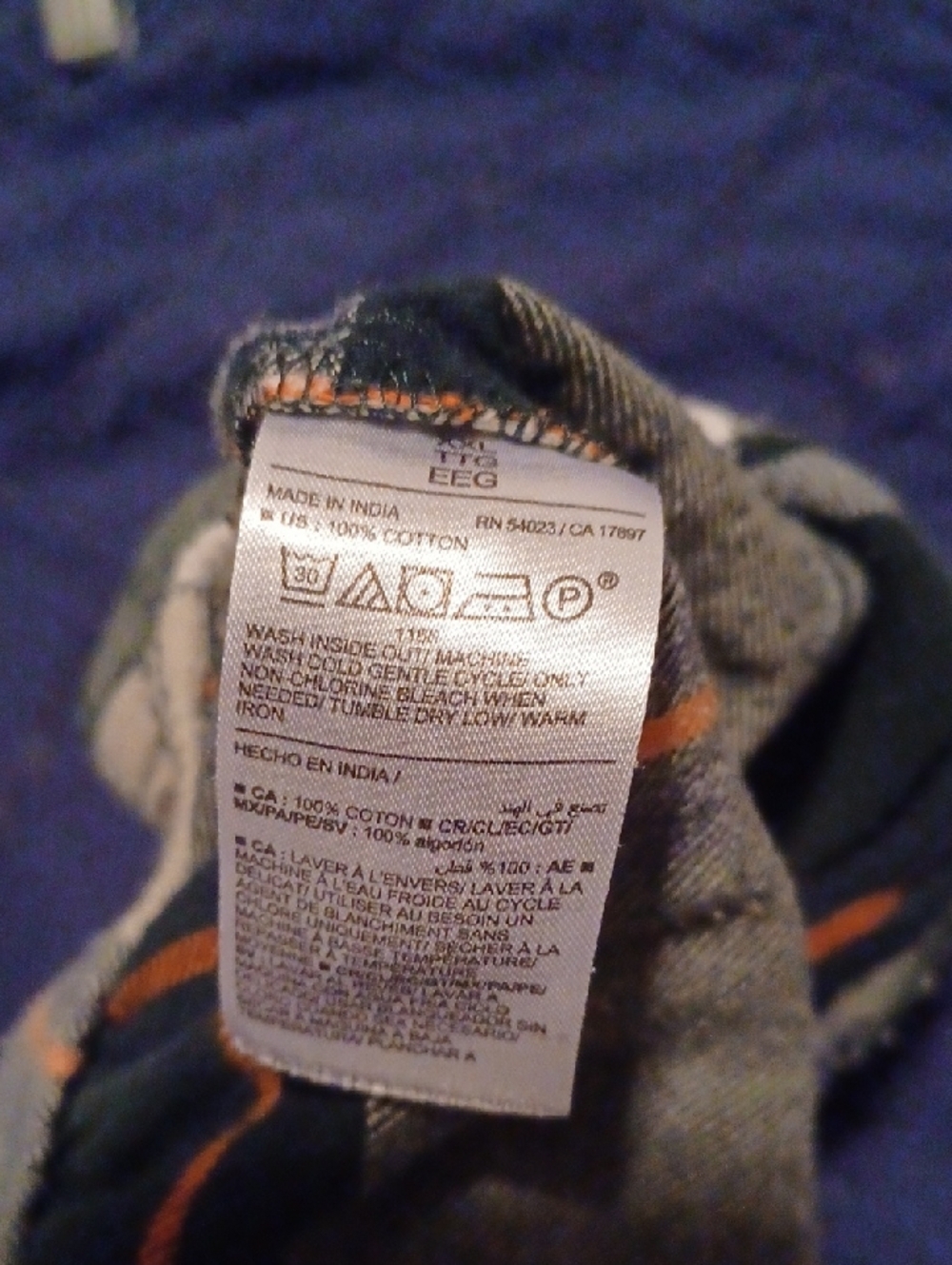 --Old Navy Men's Black, Gray & Cream Plaid Sleapwear Pants Size XXLarge Cotton - Picture 6 of 6
